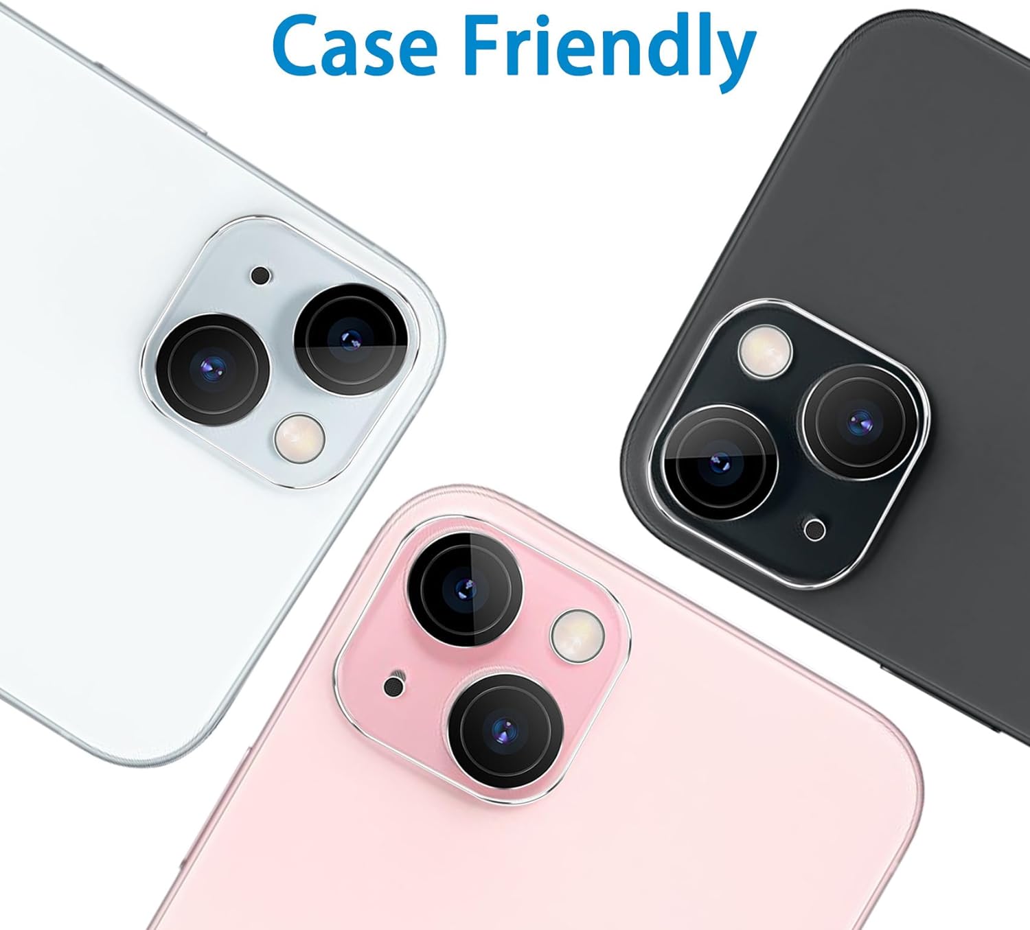 Dengduoduo 3 Pack Camera Lens Protector for iPhone 15/iPhone 15 Plus, Ultra HD, 9H Hardness Tempered Glass Lens Cover, Anti-Scratch, Case Friendly [No Affect on Night Shots]