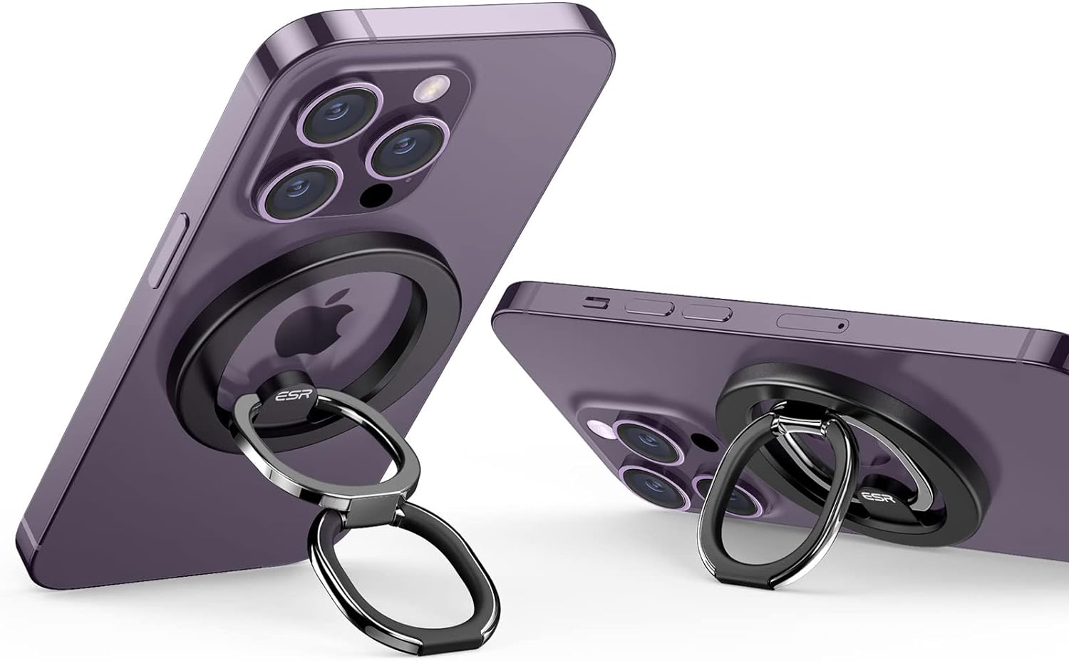 ESR Magnetic Phone Ring Holder (HaloLock), Compatible with MagSafe Ring Holder, Magnetic Phone Grip with Adjustable Stand, Compatible with MagSafe Phone Grip, for iPhone 15/14/13/12 Series, Black