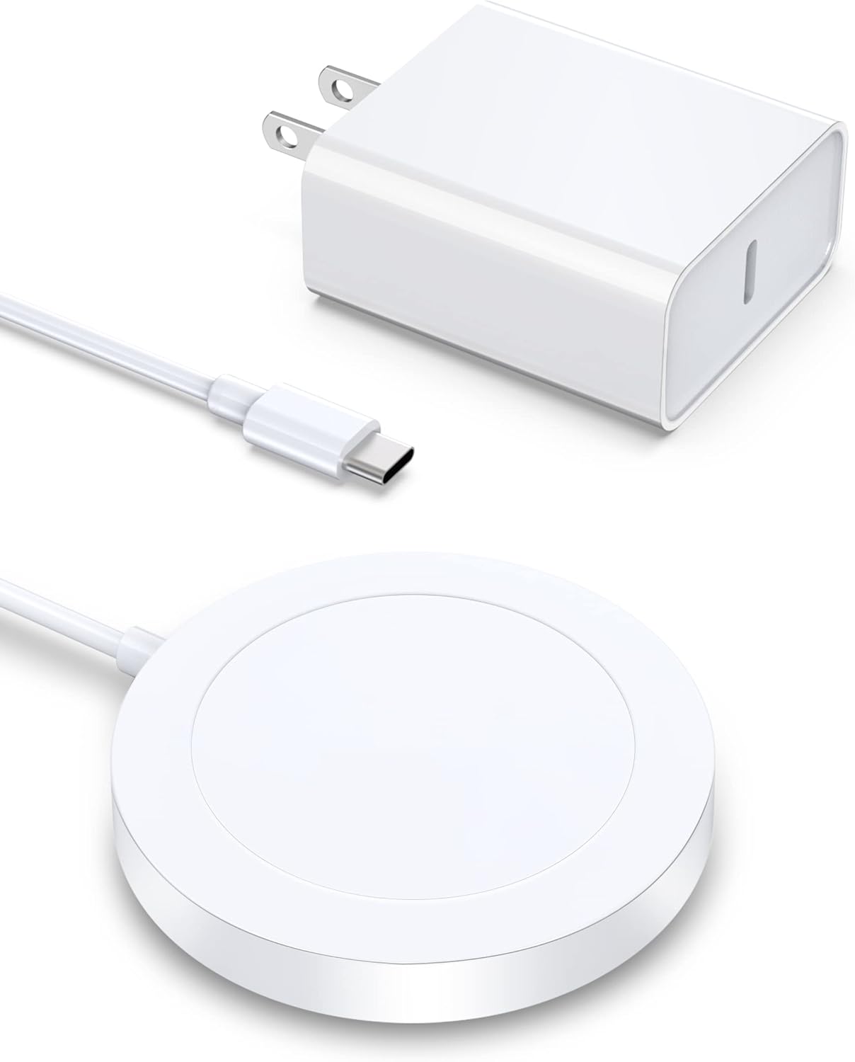 Magnetic Wireless Charger iPhone Compatible with MagSafe Charger for iPhone 15 Pro Max Plus 14 Pro Max Plus 13 Pro Max 12 Pro Max - iPhone Charging Pad for AirPods 3 2 Pro with USB-C 20W PD Adapter