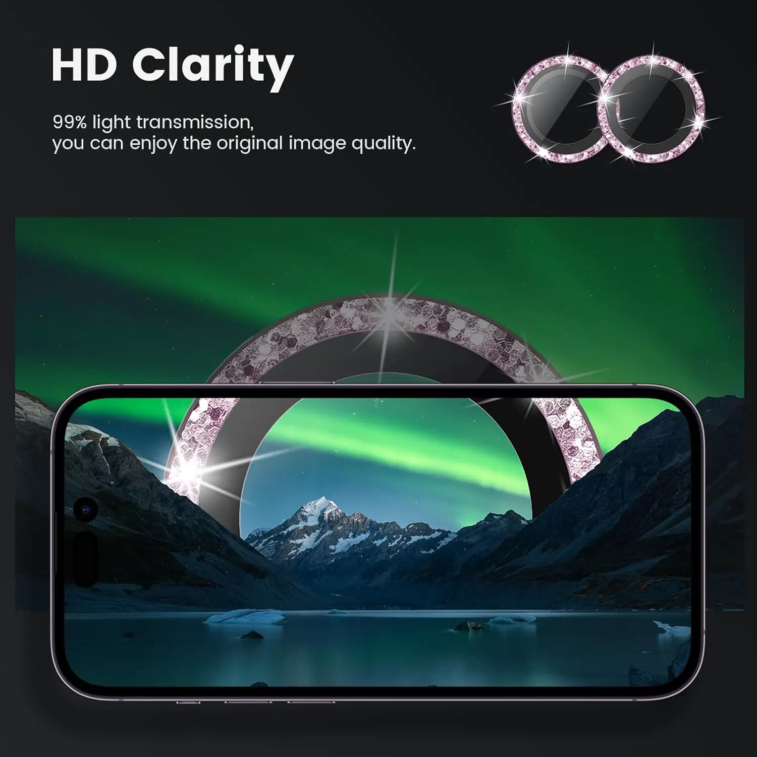 Tensea for iPhone 15 / iPhone 15 Plus Camera Lens Protector, 9H Tempered Glass Camera Cover Screen Protector, HD Clear, Metal Individual Ring for iPhone 15 6.1 inch/iPhone 15 Plus 6.7 inch 2023
