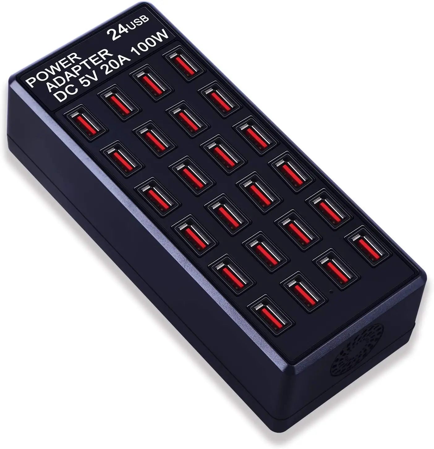 24-Port 100 watt (20 A) USB Charging Station, Home Desktop Fast Charger, Multiple Chargers, Suitable for Hotels, Shops, Schools, Shopping malls and Travel