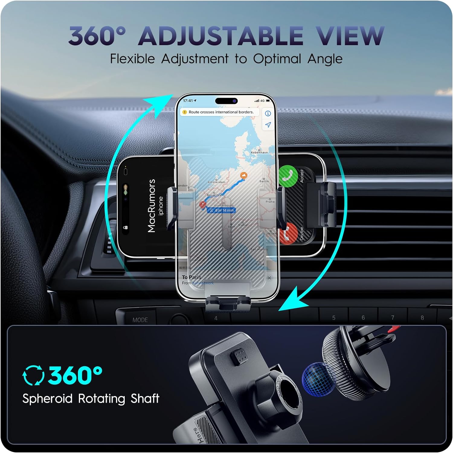 APQZHO Car Vent Phone Mount for Car [Upgrade Clip Never Fall] Hands Free Cell Phone Holder Car [Thick Cases Friendly] Car Phone Holder Fit for Smartphone, iPhone, Automobile Cradles Universal : Cell Phones  Accessories