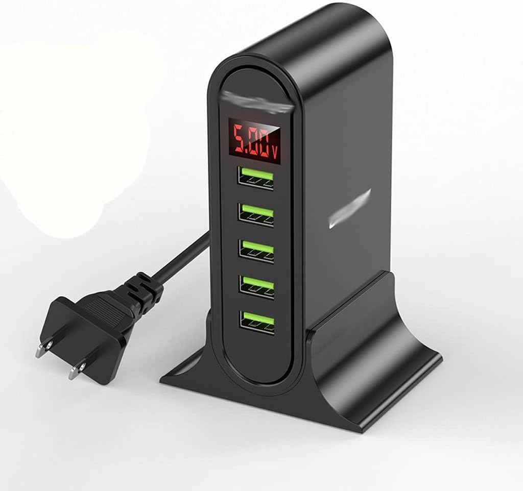 N/A 5 Port USB Charger for LED Display Multi USB Charging Station Universal Phone Desktop Wall Home EU US UK Plugs (Color : UK)