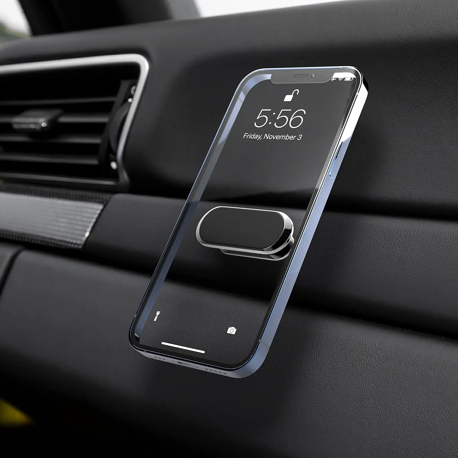 TTC [ 2 Pack Magnetic Phone Mount for Car, [ Magnet N52 8pcs ] [ Super Strong Magnet ] [ 4 Metal Plates ] Phone Holder for Car, for iPhone, Samsung, Fit All Smartphones  Tablets-2Pack
