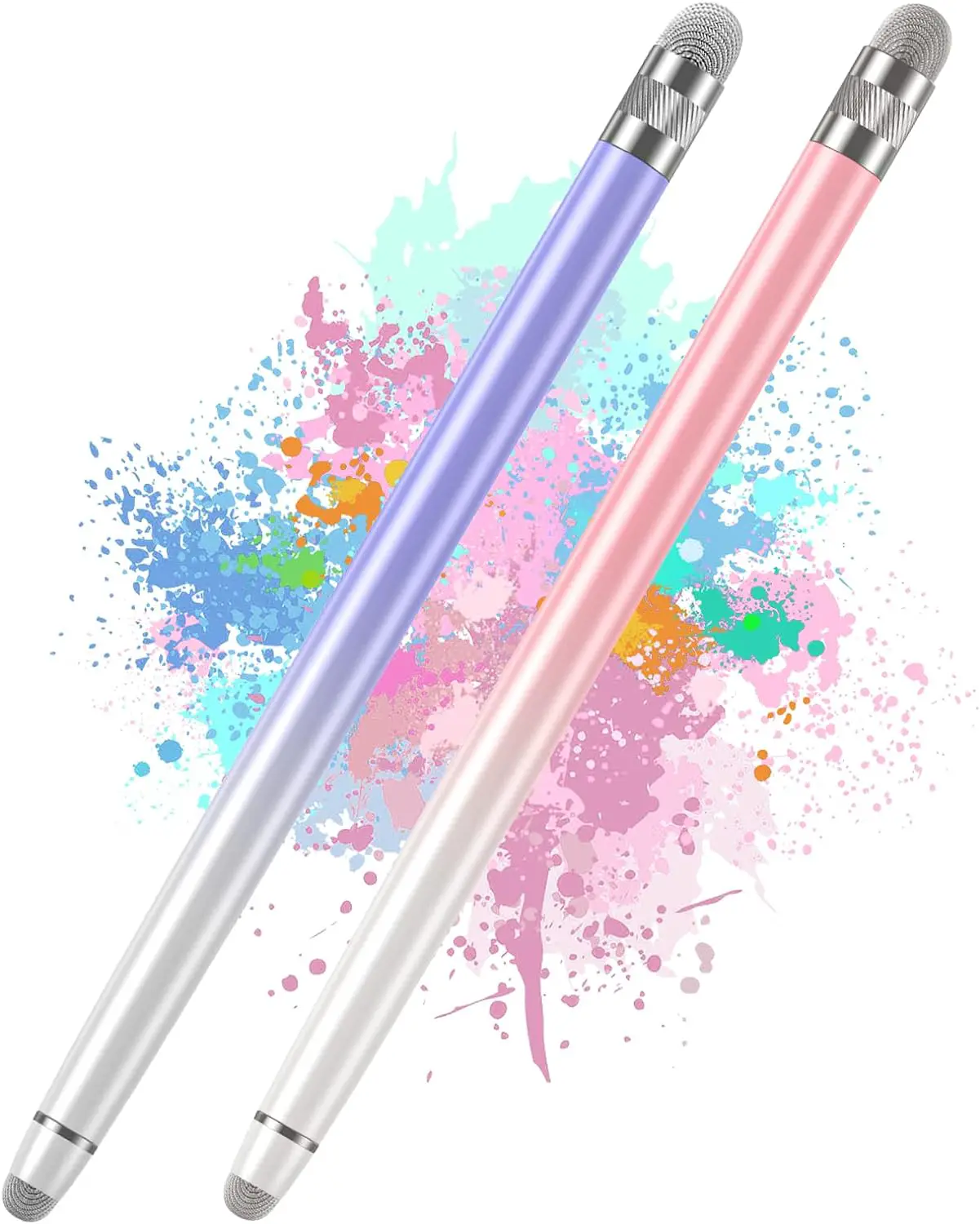 2PCS Stylus Pens for Touch Screens, Pen iPhone/iPad/Tablet Android/Microsoft Surface, Compatible with All Screens(White Pink/White Purple) : Cell Phones  Accessories