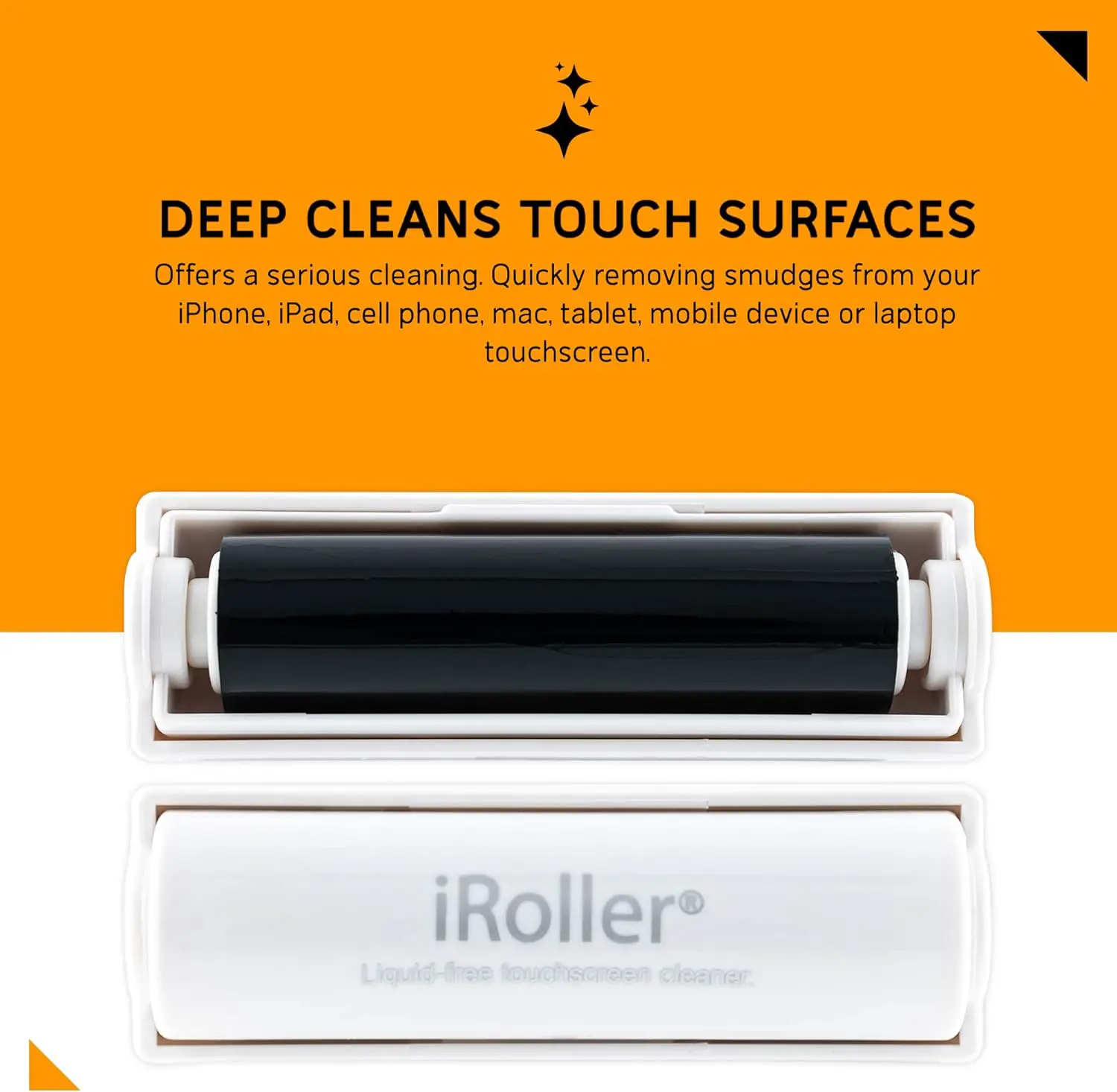 iRoller Premium Screen Cleaner, Reusable Non-Liquid, Non-Chemical Phone Cleaning Roller for iPhone, iPad, Laptop, MacBook, Computer Monitors, TV  Smartphones - No Wipes, Cloth or Spray Required